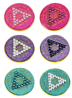 Anniversary Glitter Painted Crystallized Medallions (Special Order)